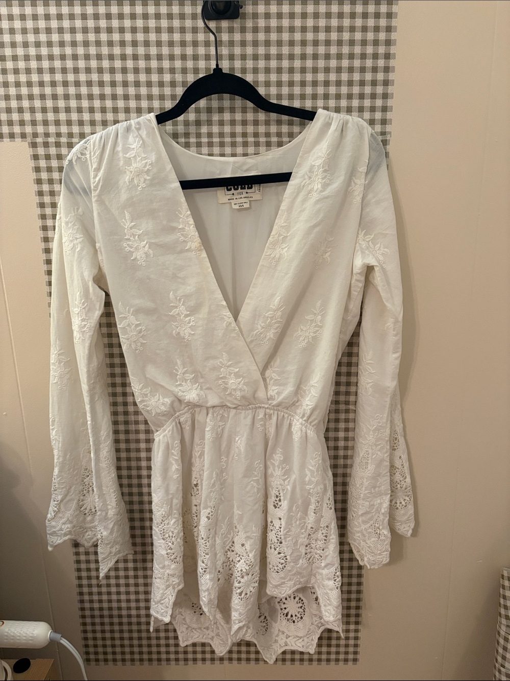 Revolve Long Sleeve Lace Romper